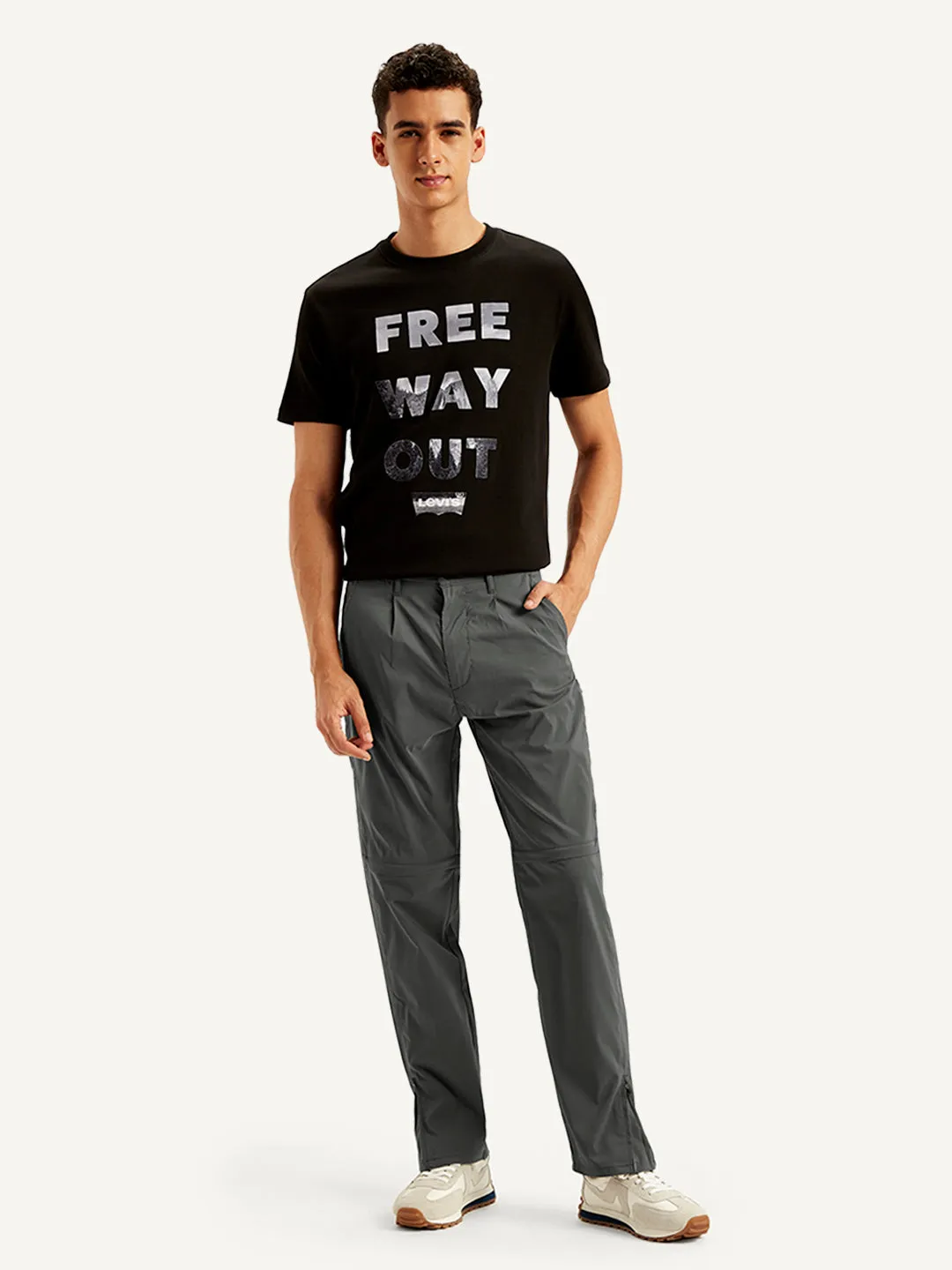 Men's Grey Regular Fit Trousers