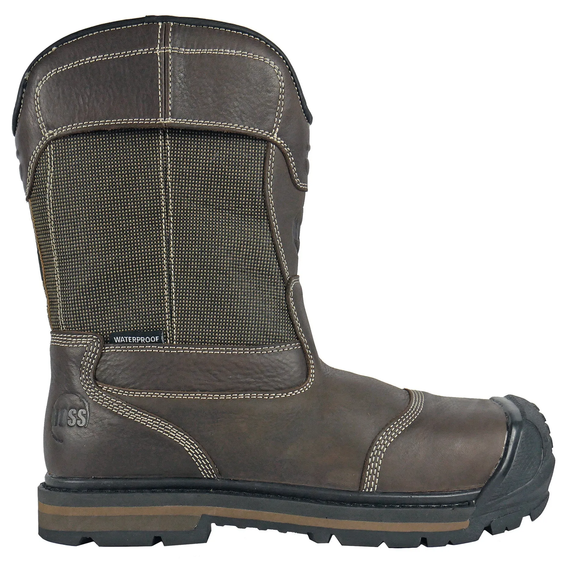 Men's Hoss Ranger Brown, EH, WP, Pull On Wellington Composite Toe Boot