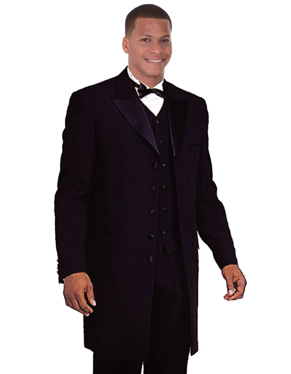 Mens Long Tuxedo Black Suit