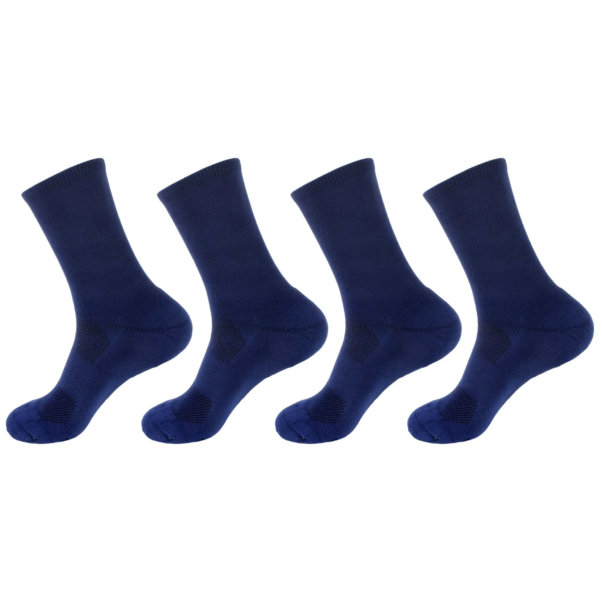 Men's Rayon from Bamboo Fiber Supported Heel and Toe Crew Socks - 4 Pair