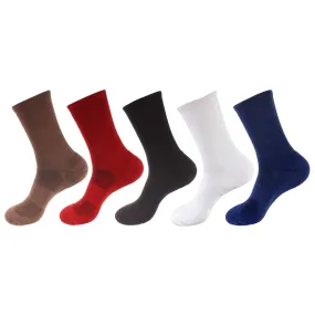 Men's Rayon from Bamboo Fiber Supported Heel and Toe Crew Socks - 4 Pair