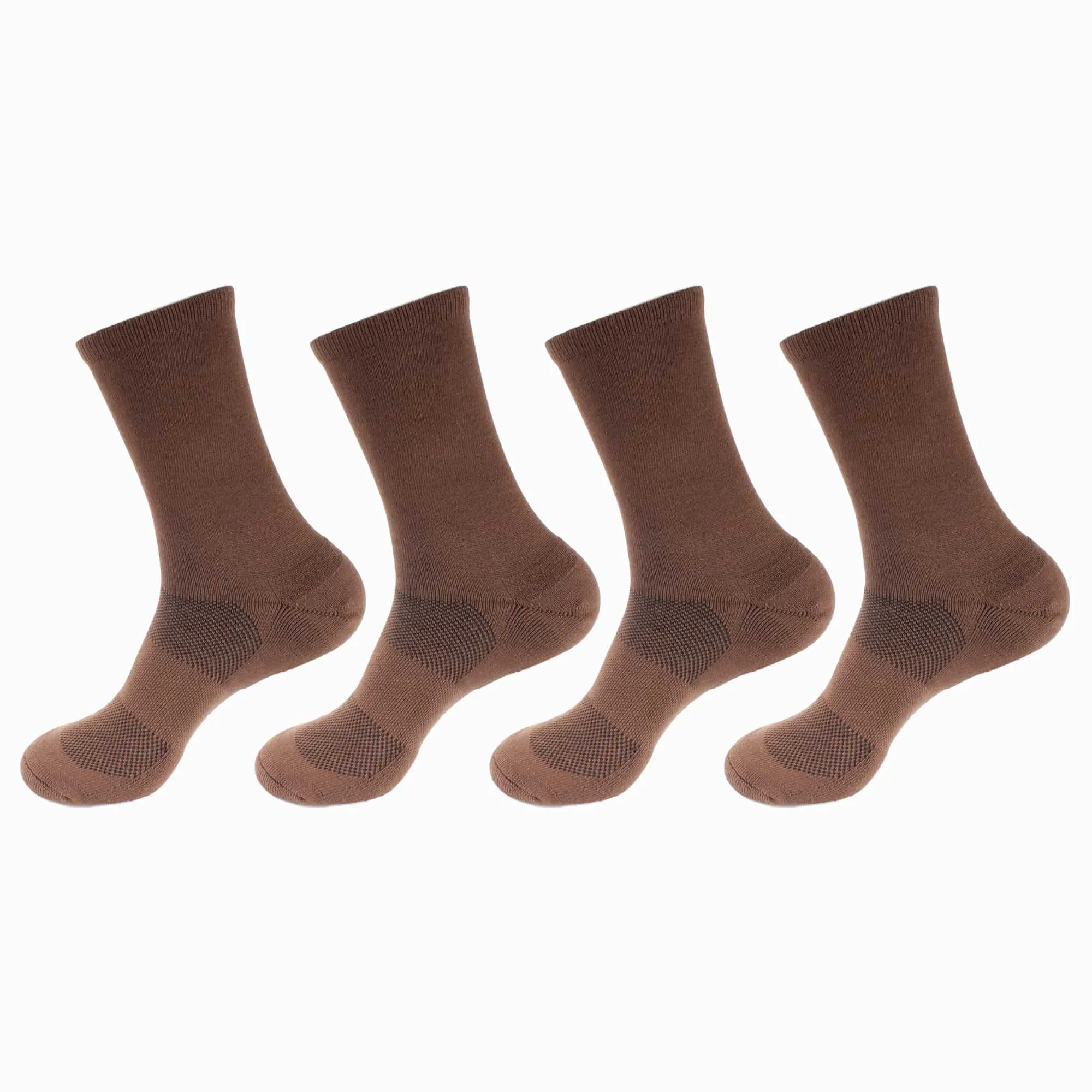 Men's Rayon from Bamboo Fiber Supported Heel and Toe Crew Socks - 4 Pair