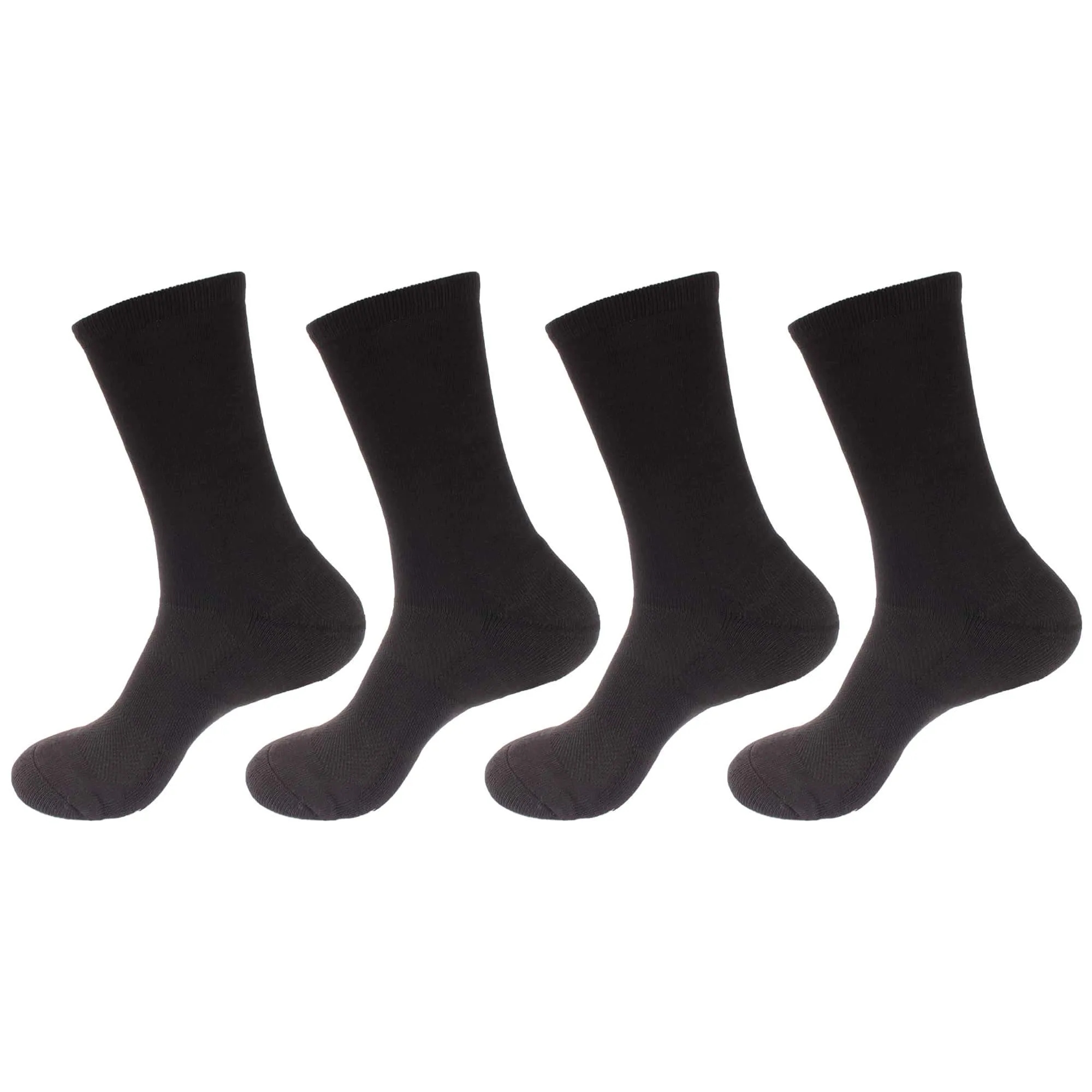 Men's Rayon from Bamboo Fiber Supported Heel and Toe Crew Socks - 4 Pair