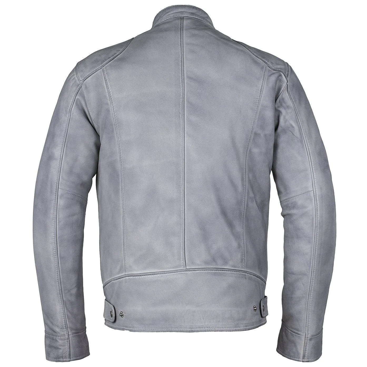 Men's Slim Fit Sword Cafe Racer White Soft Leather Jacket