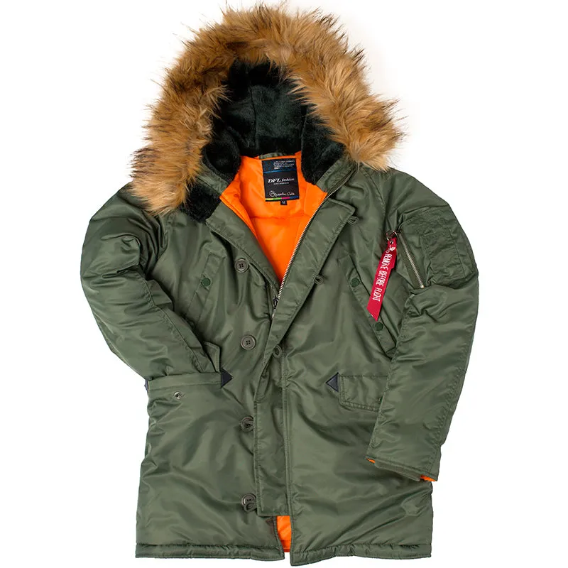 Men's Winter Warm Tactical Long Coat With Fur Hood | Men's Hooded Parka