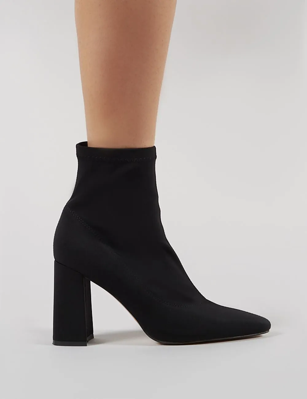 Midi Sock Fit Boots in Black