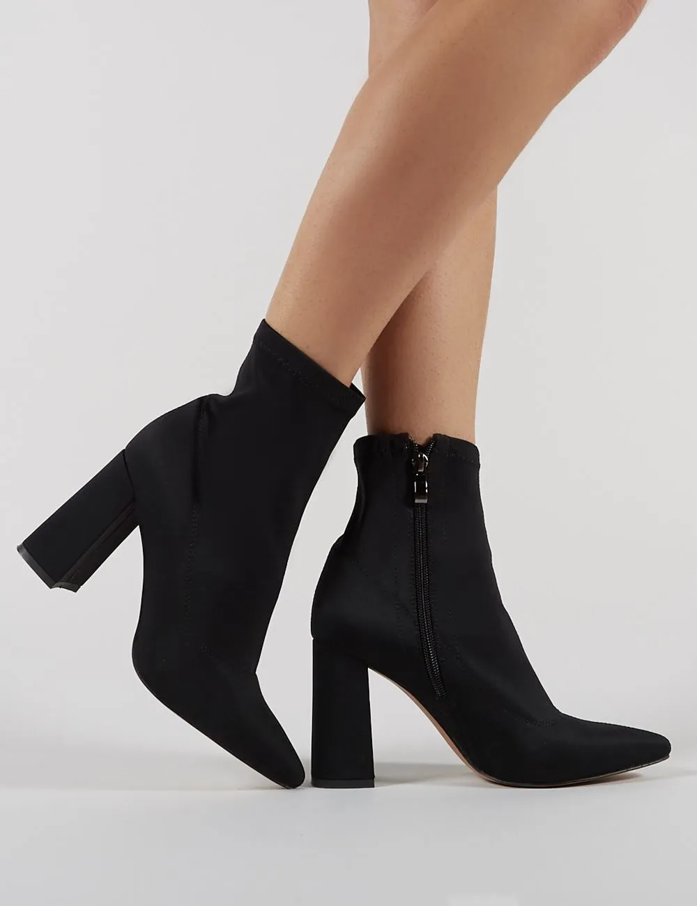 Midi Sock Fit Boots in Black