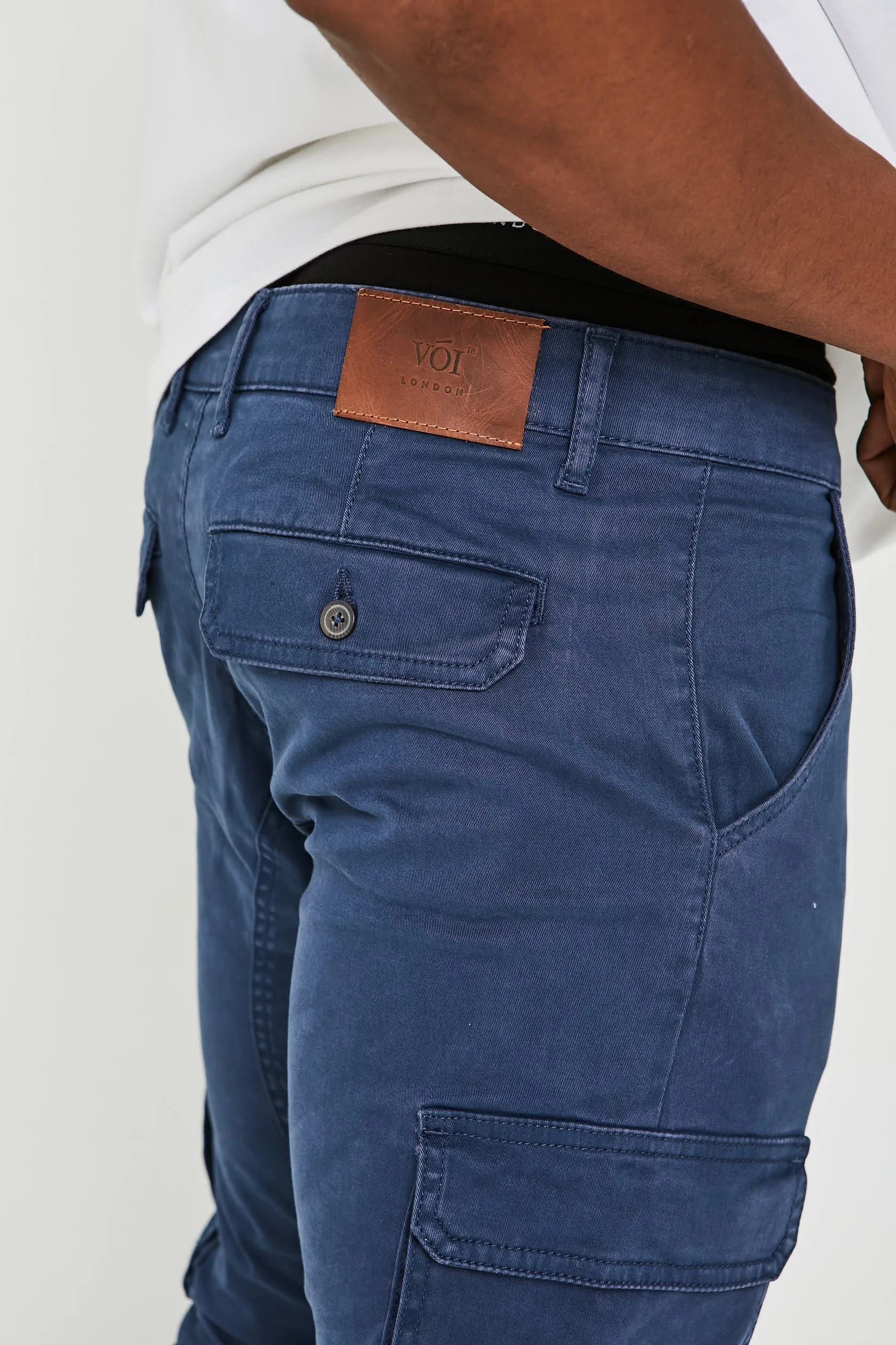 Milton Tapered Cargo Cotton Pants - Blue