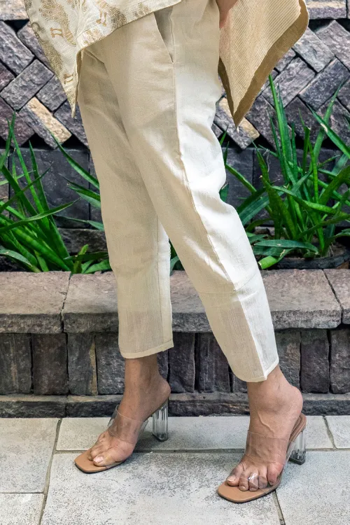 Moralfibre Kora Ankle Pants With Translucent Muslin Details