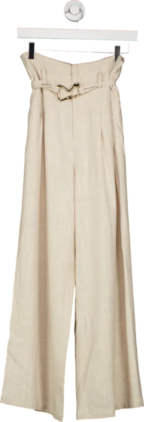 MOTF Beige Wide Leg Trousers UK M