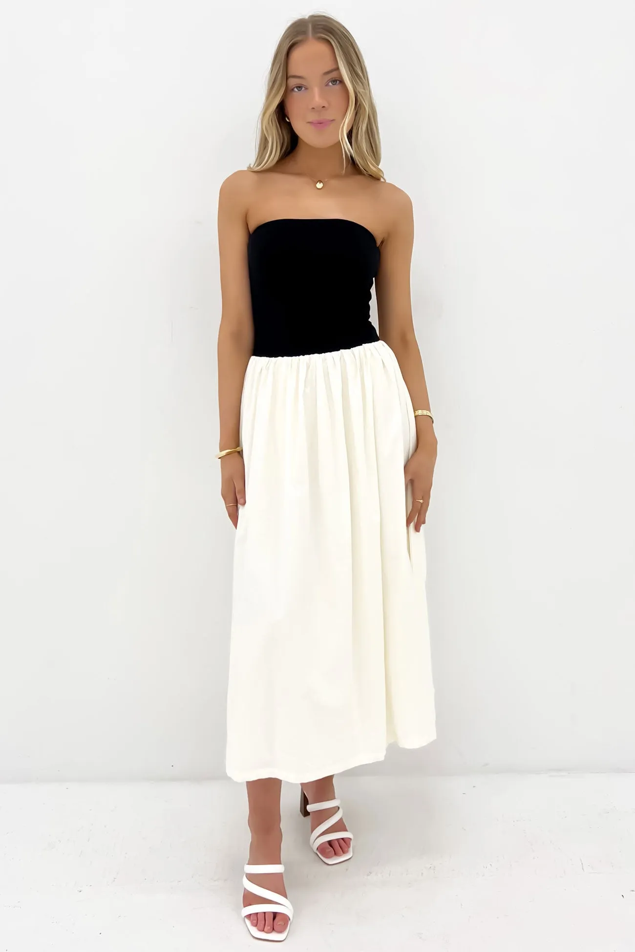 Nathan Midi Dress Black Cream