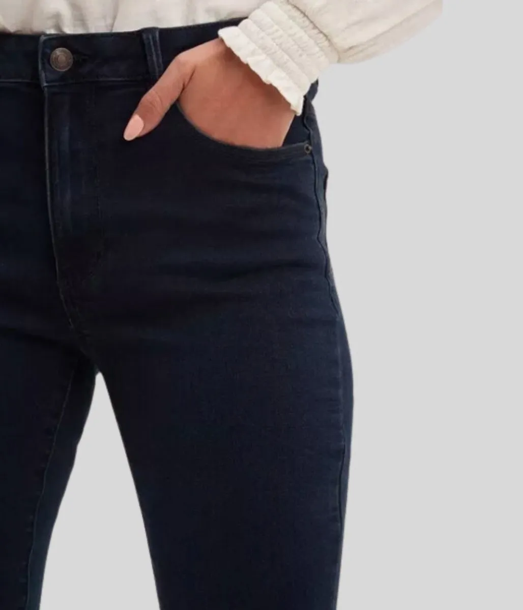 Navy Alex Raw Hem Skinny Jeans