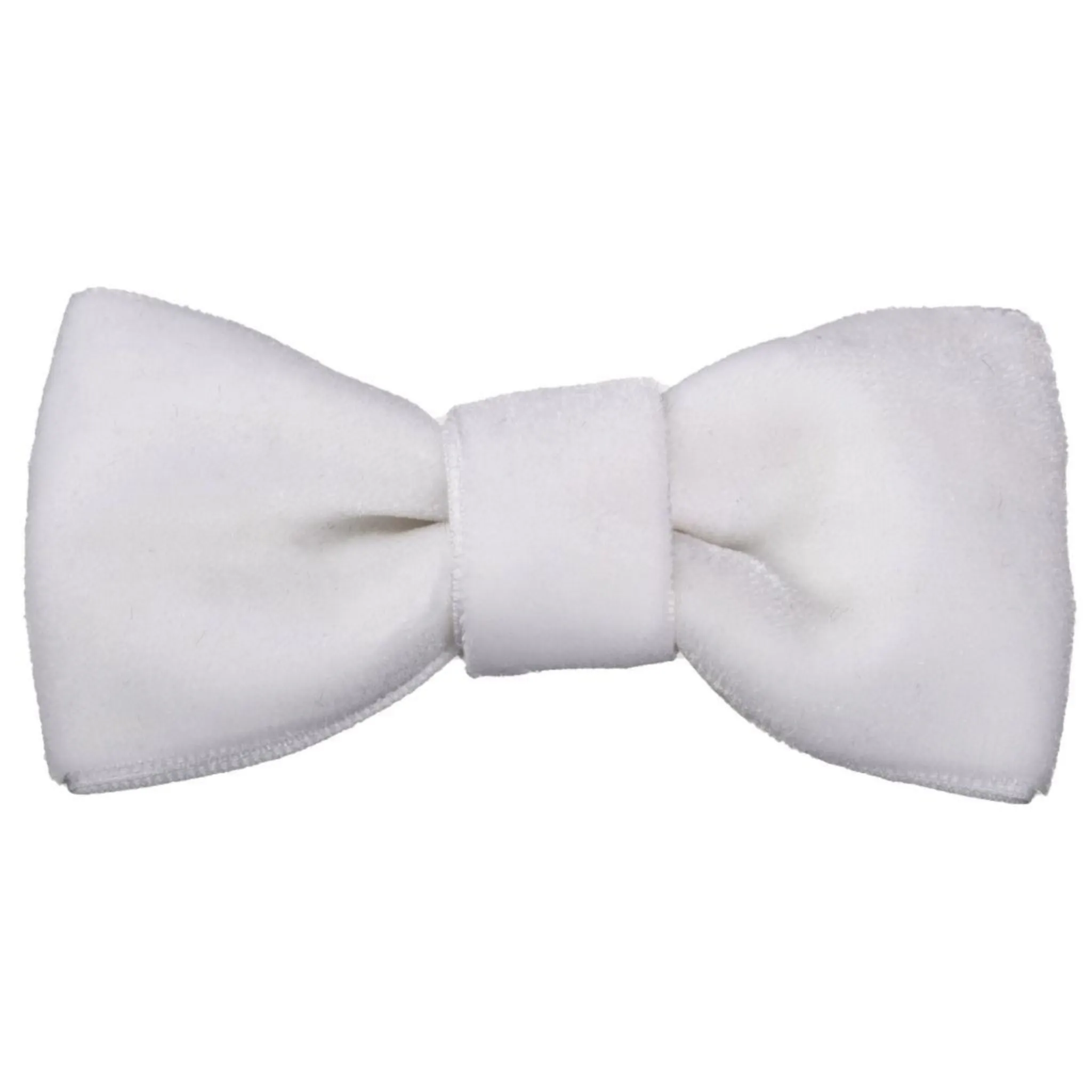 No Slippy Hair Clippy Sadie Velvet Bowtie Bow White