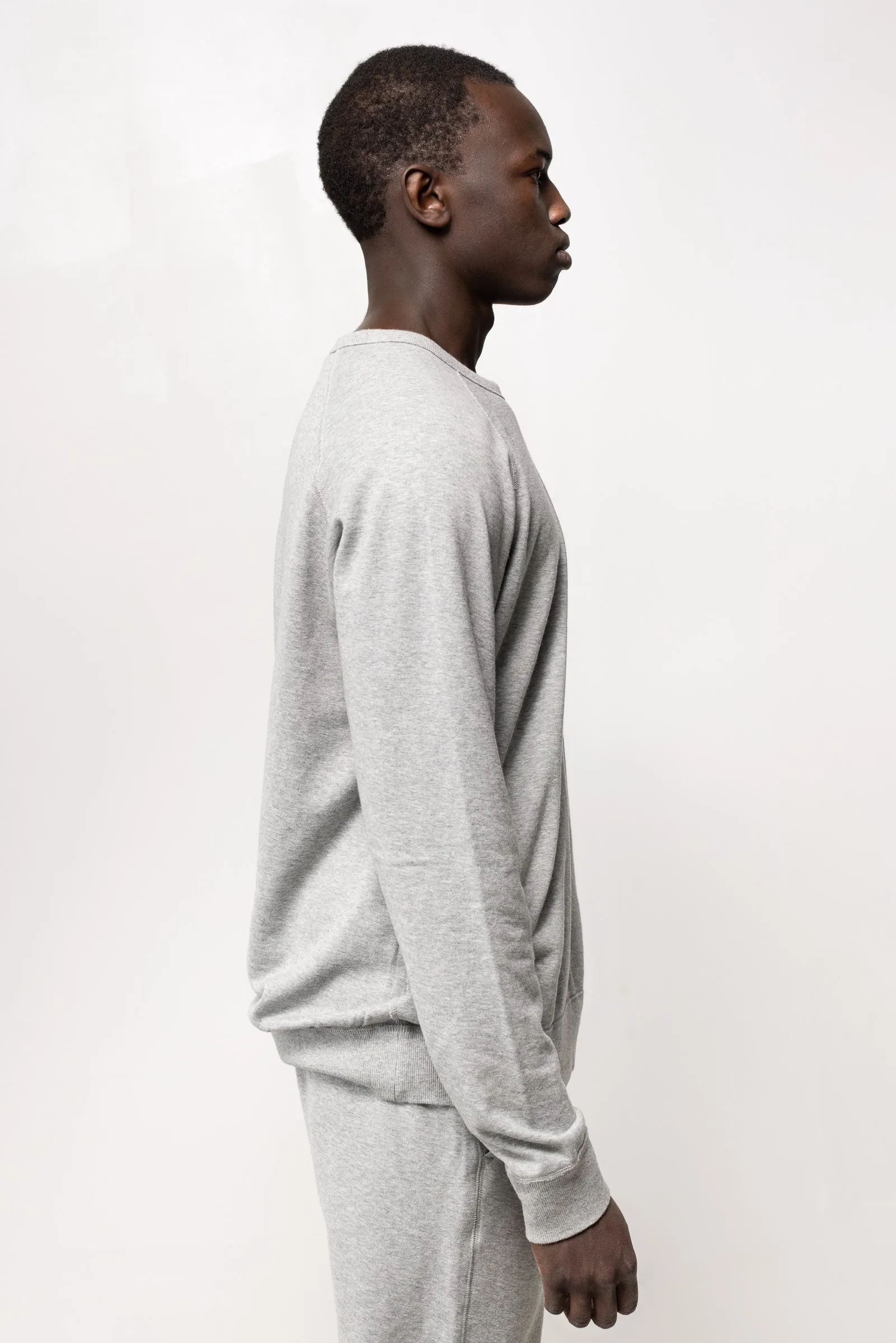 NS2117A-3 250g French Terry Long Sleeve Crew in Melange Grey