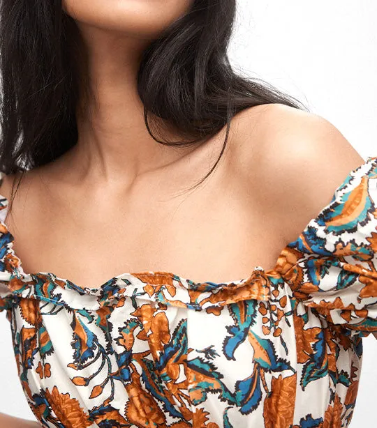 Off The Shoulder Midi Dress Multi