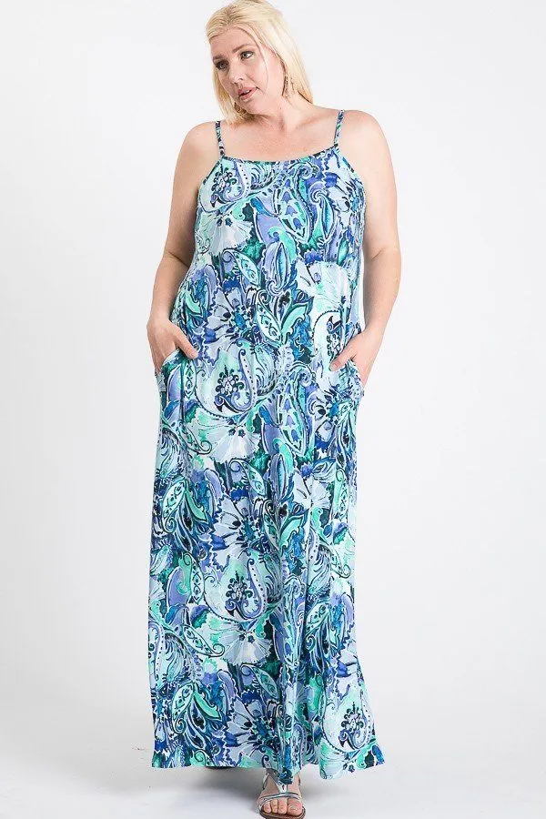 One Side Slit Cami Maxi Dress