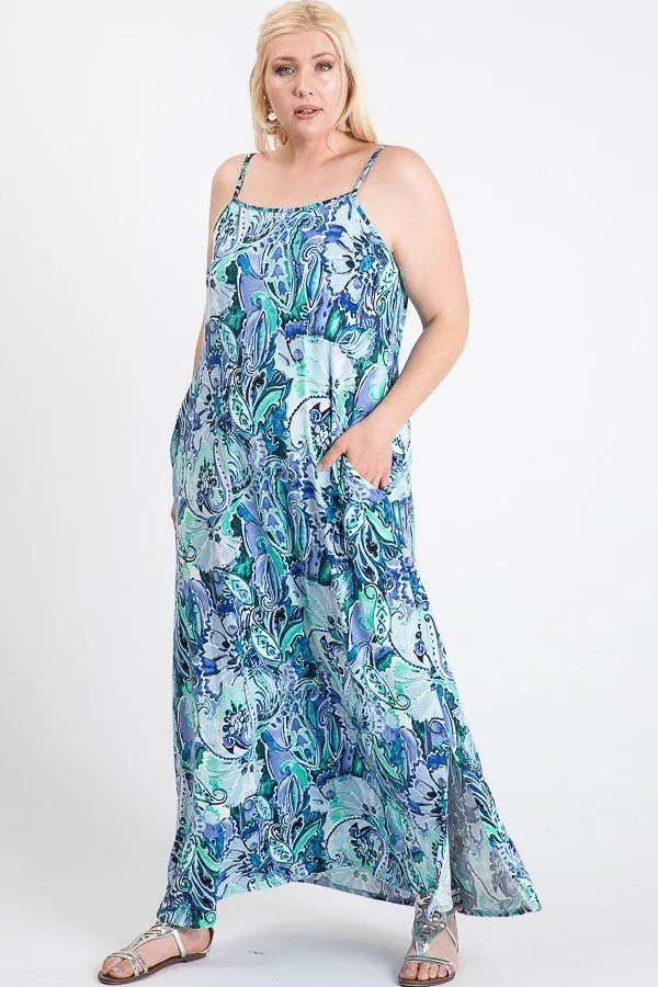 One Side Slit Cami Maxi Dress