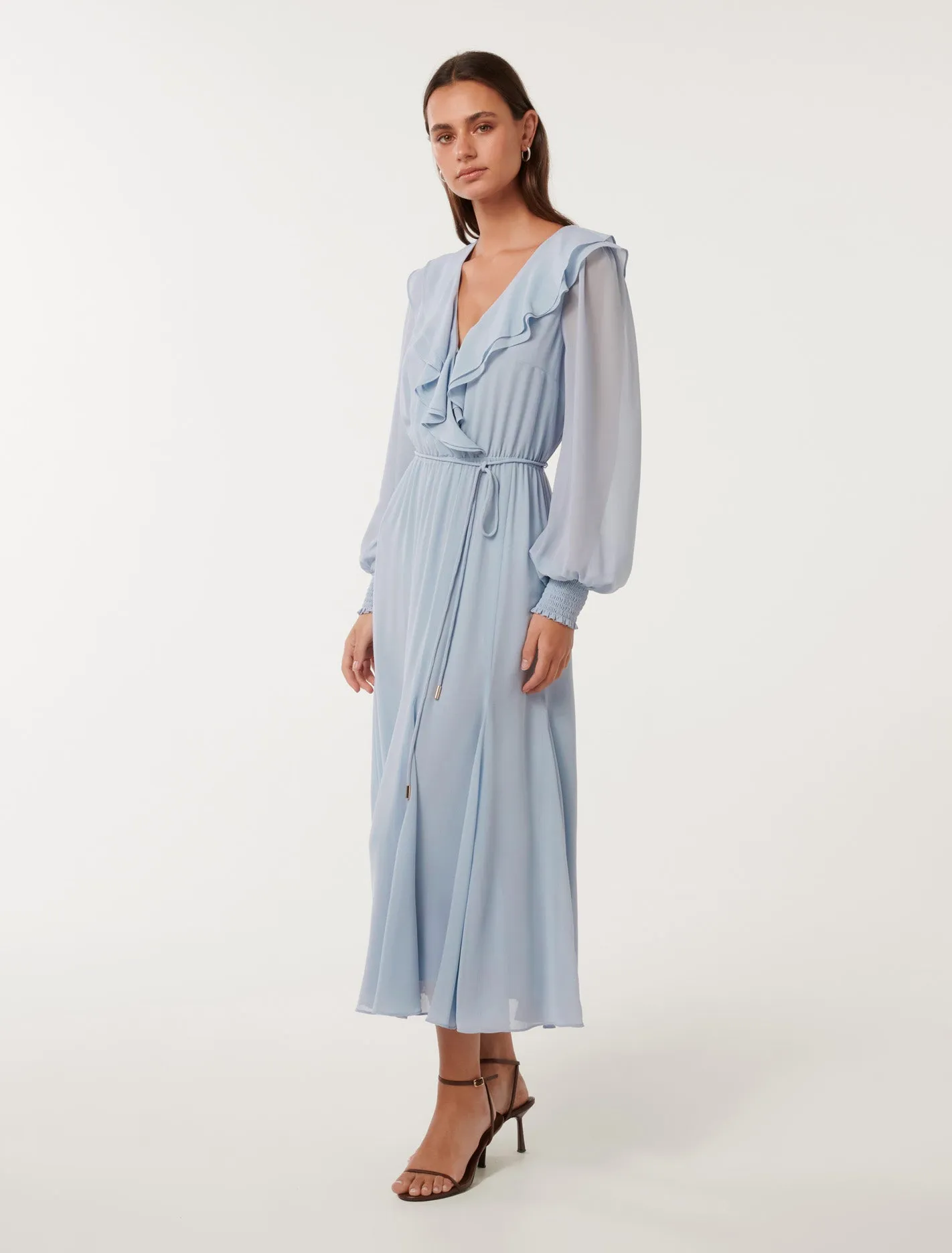 Orla Ruffle Godet Midi Dress