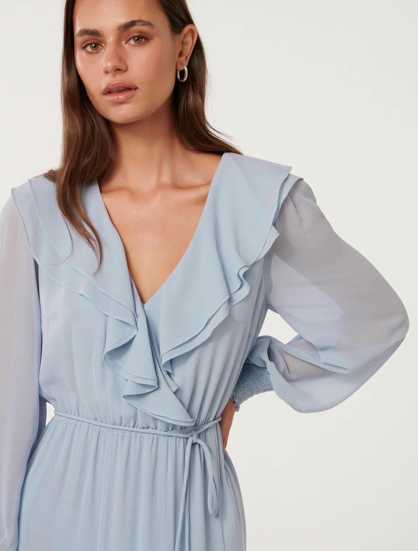 Orla Ruffle Godet Midi Dress