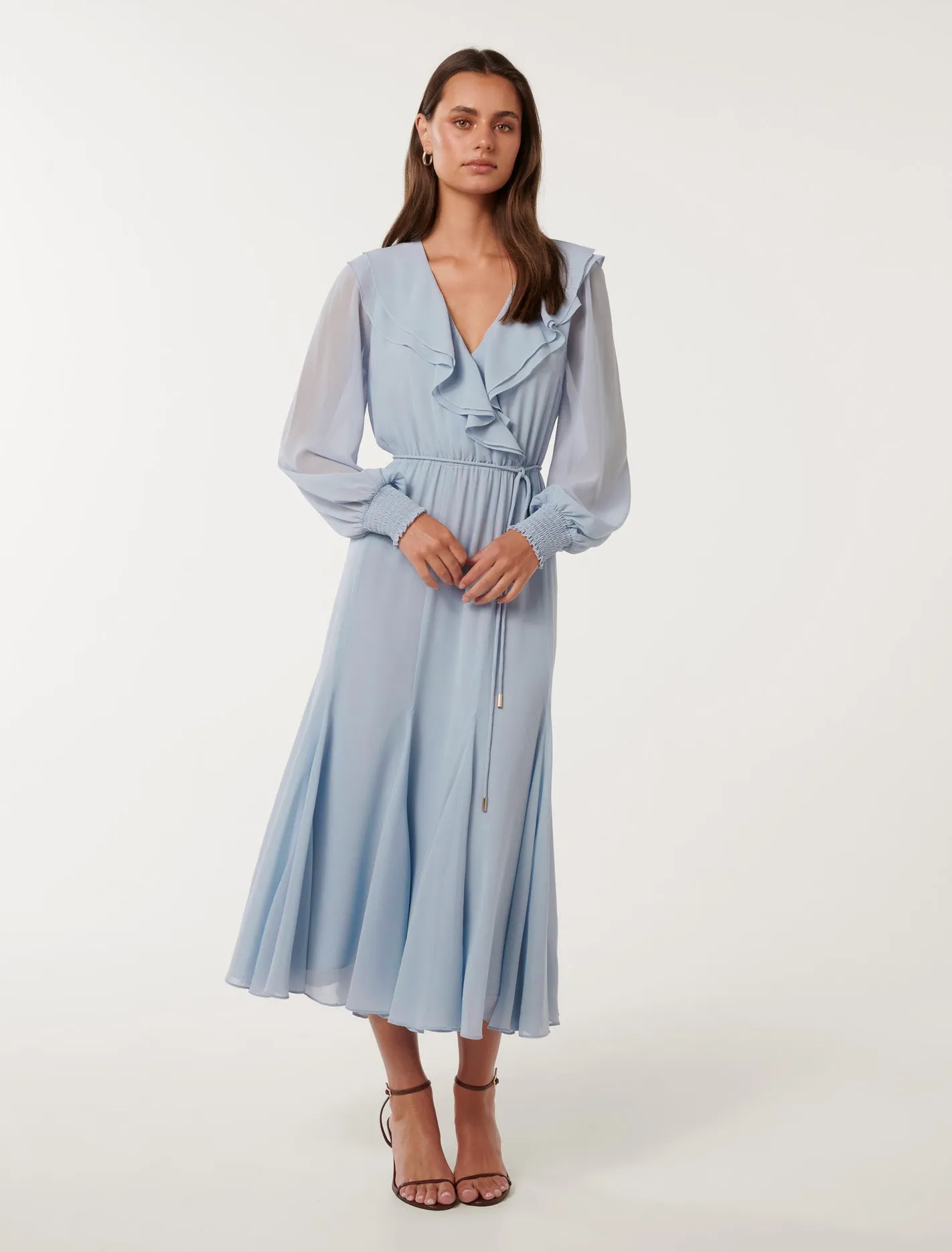 Orla Ruffle Godet Midi Dress