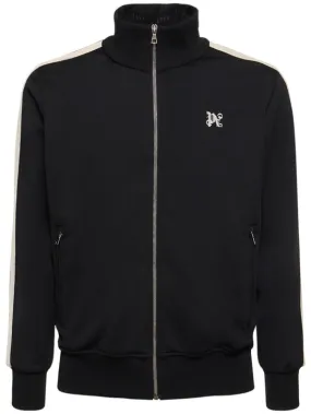 Palm Angels   Monogram zip-up tech track sweatshirt 