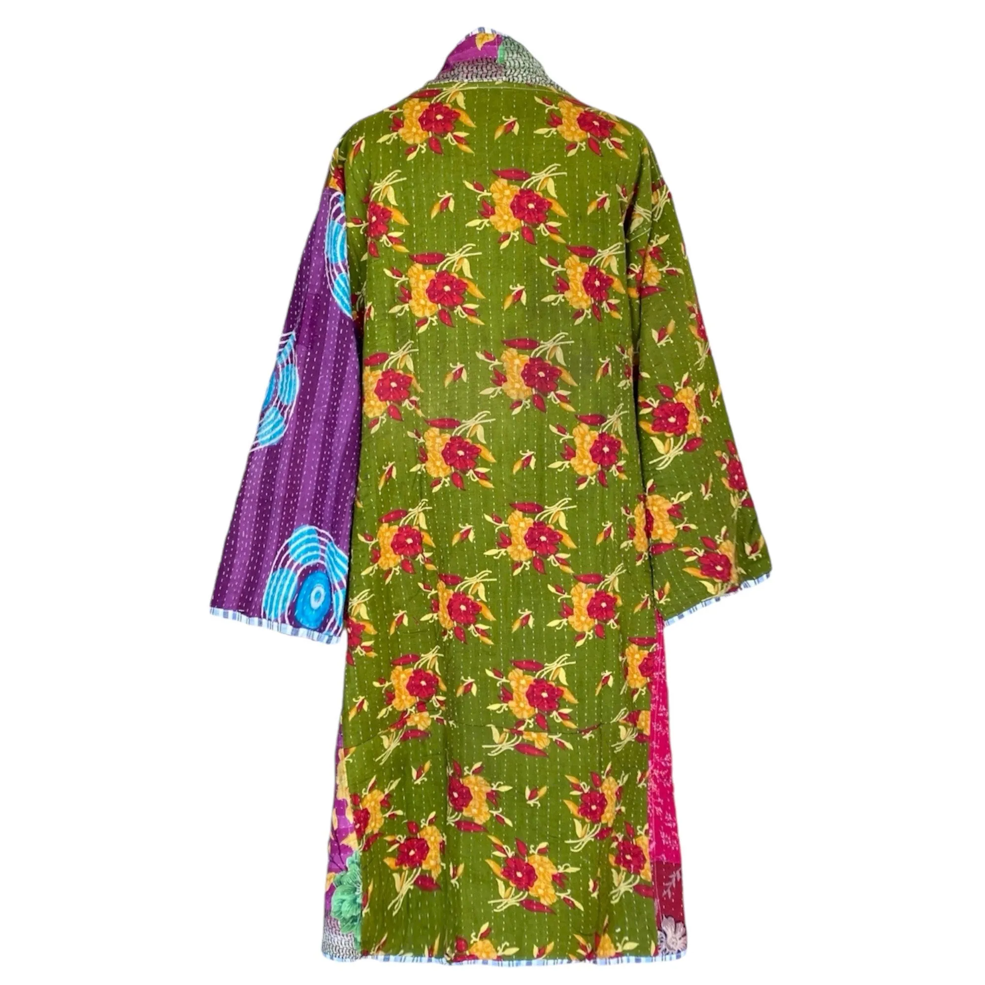 Paru Cotton Vintage Quilted Kantha Coat ONE OF KIND