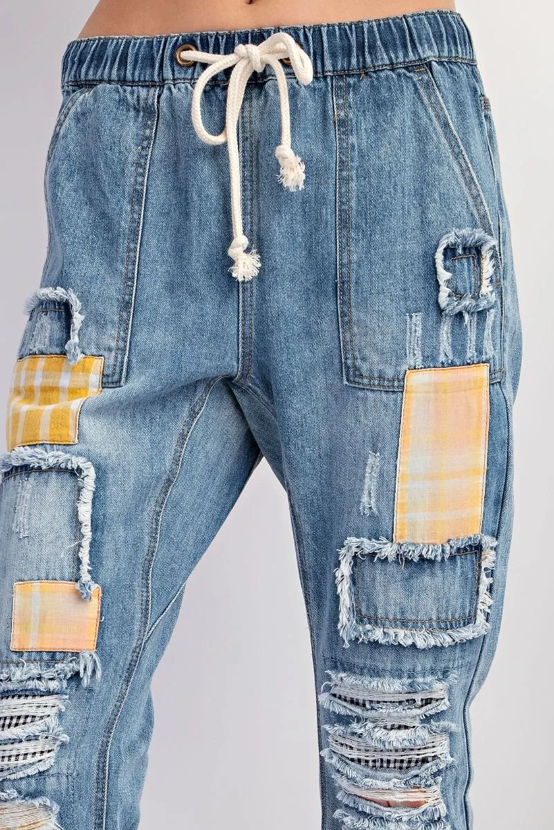 Patchwork Denim Pants (2 Options)