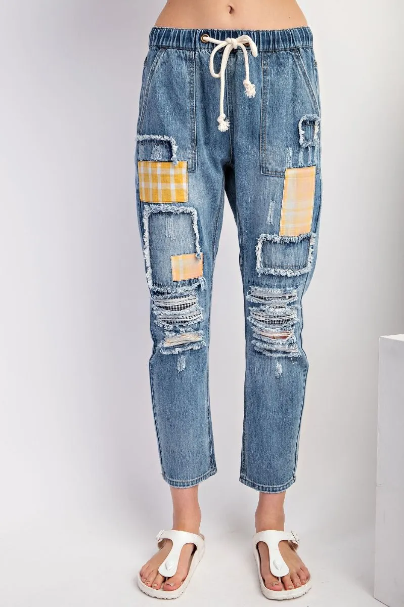 Patchwork Denim Pants (2 Options)