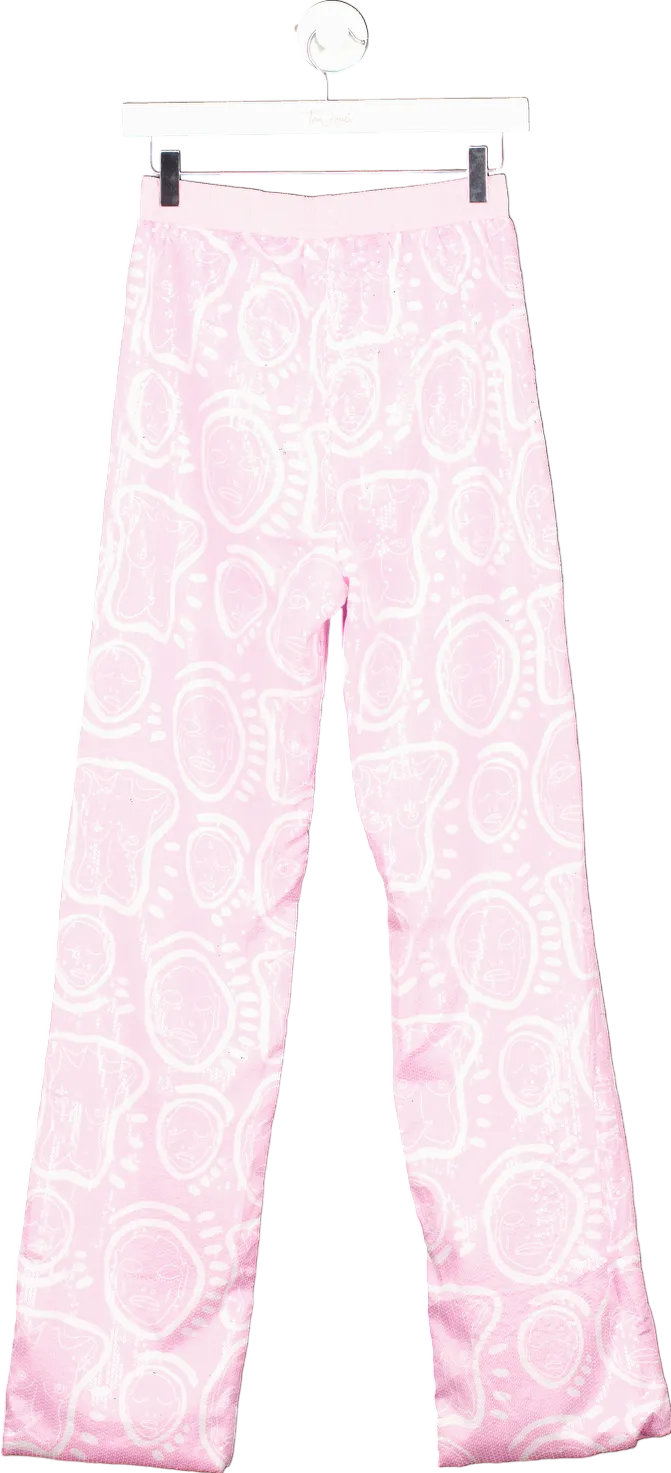 Patrick Church Pink Sequin Patterned Trousers UK M