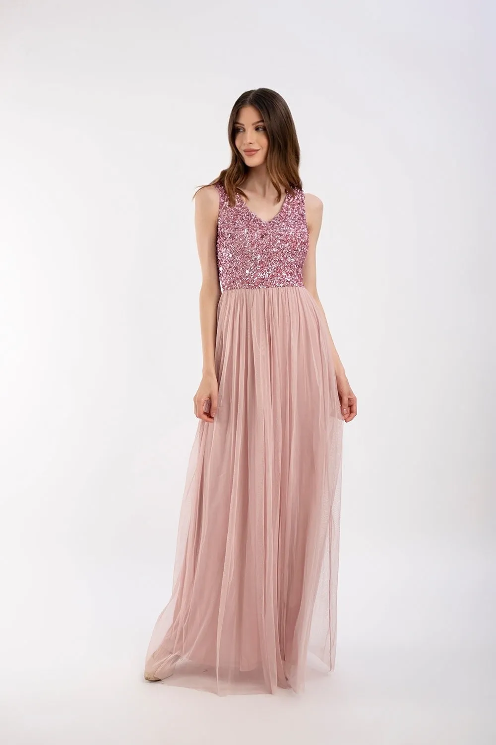 Picasso V Embellished Pink Bridesmaid Dress