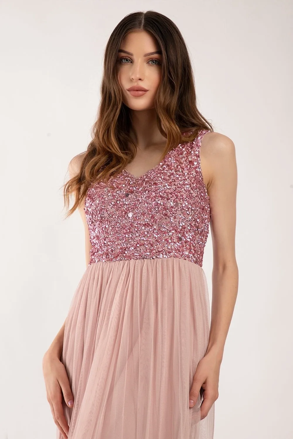 Picasso V Embellished Pink Bridesmaid Dress