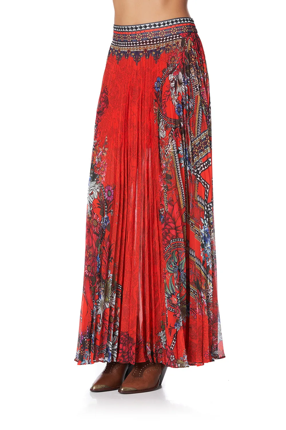 PLEATED FULL HEM SKIRT WONDERING WARATAH