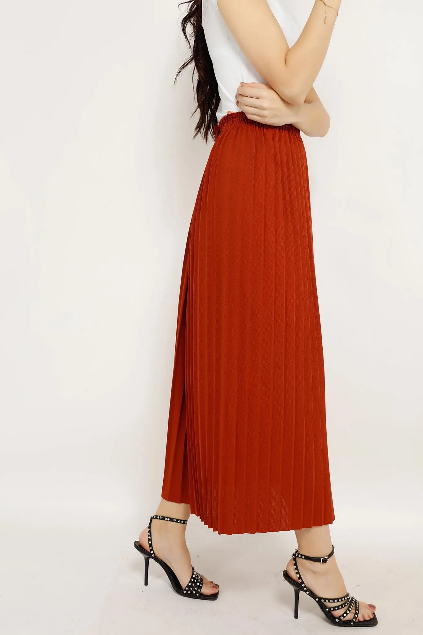 PLEATED PLAIN SKIRT BR70