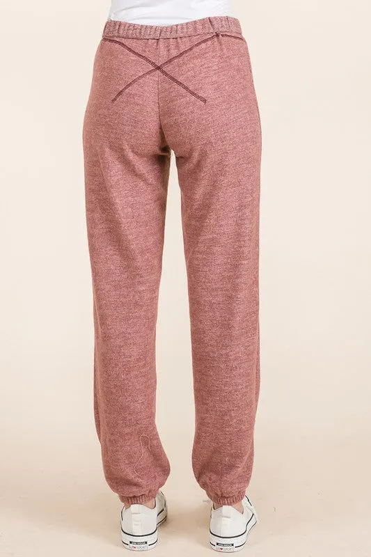 Plush Mauve Tiger Sweatpants