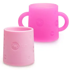 PopYum Silicone Training Cup 2-Pack (Purple and Pink)