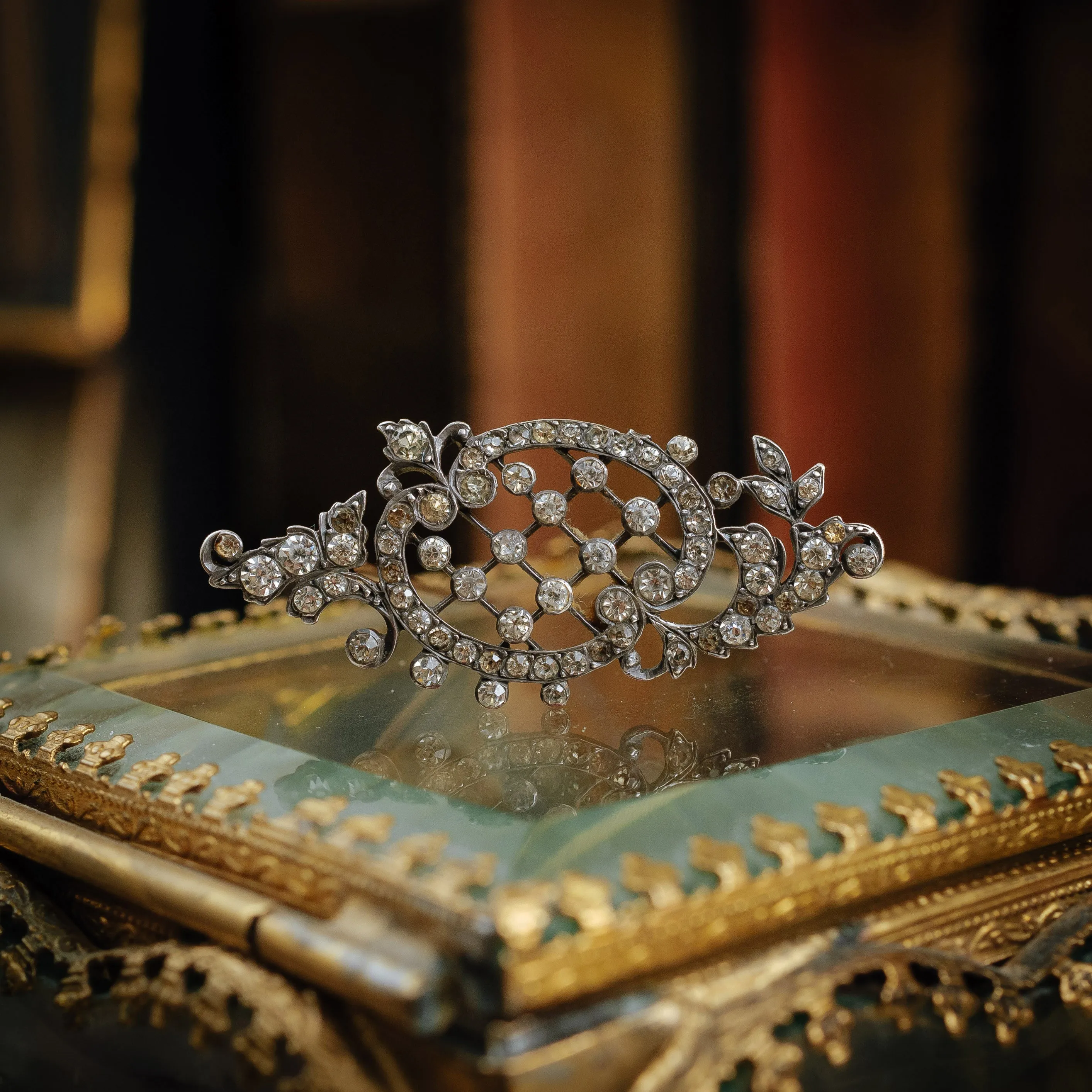 Refined Early 19th Century Flourish Paste Brooch