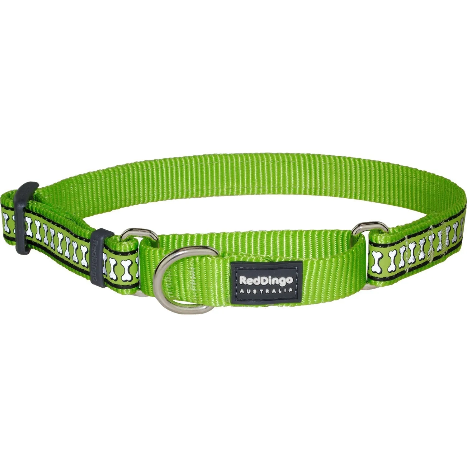 Reflective Bones Lime Green Martingale