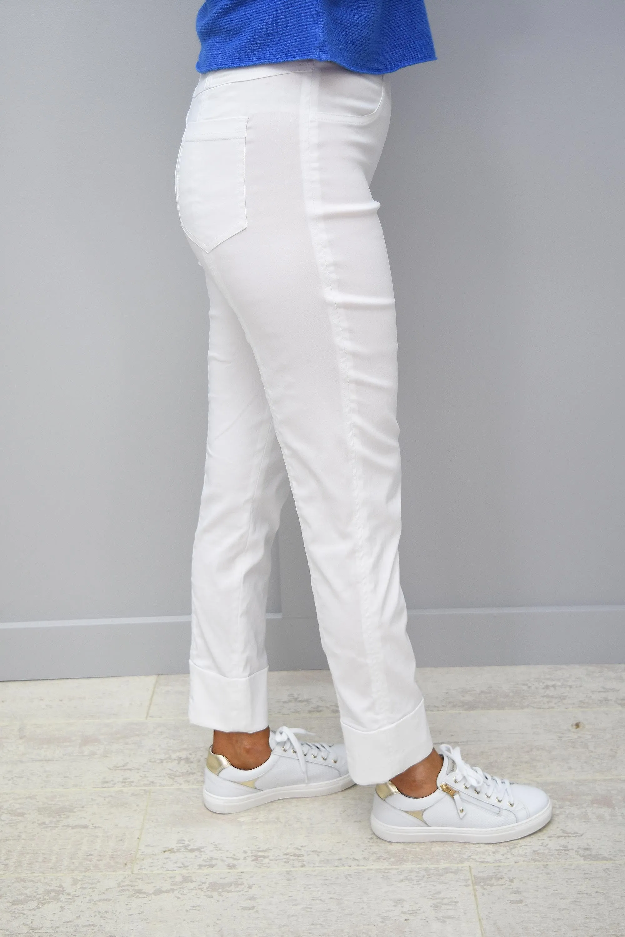 Robell Bella White 7/8 Trousers - 51568 5499 10