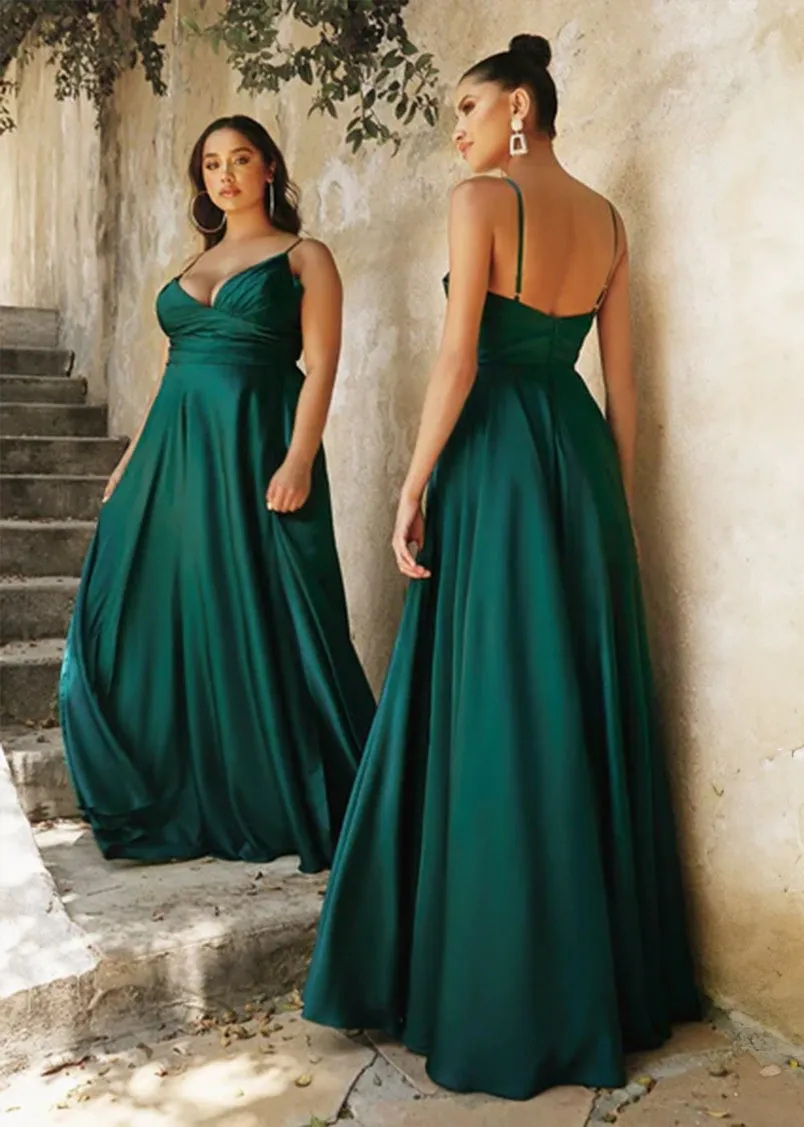 Roxy Satin Sweetheart Flow Maxi Dress Emerald