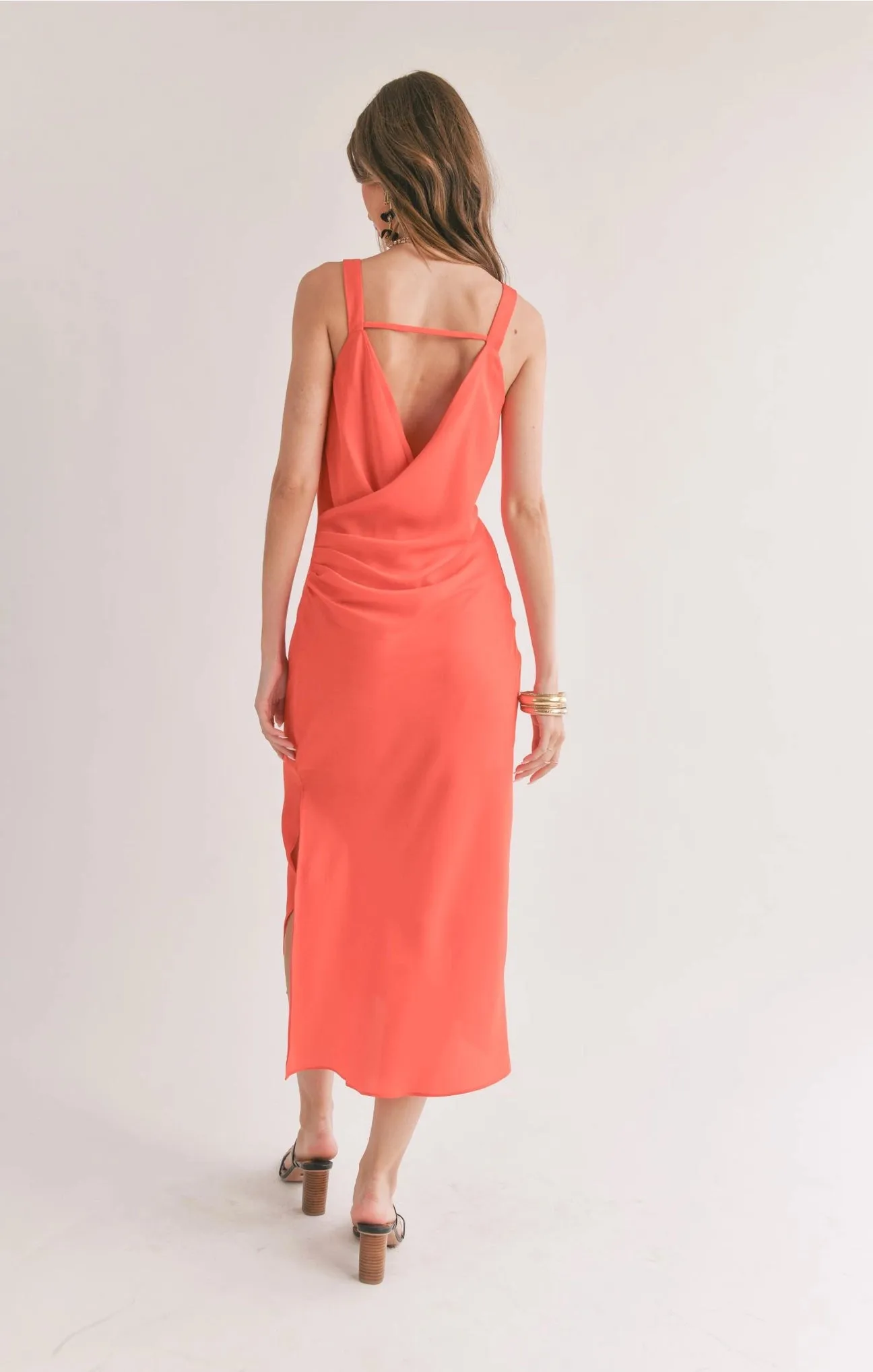 Sage the Label Dream Skies Low Back Cowl Midi Dress