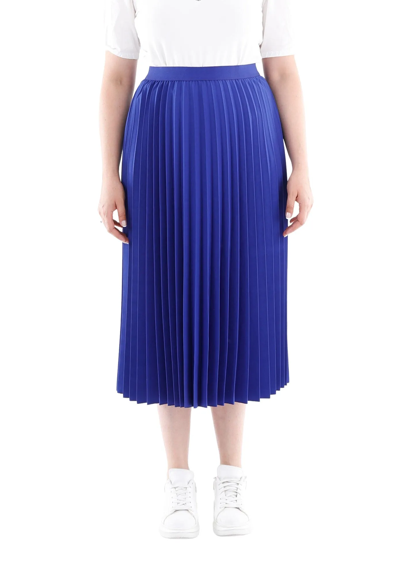 Sax Oversized Accordion Plise Midi Pleated Skirt