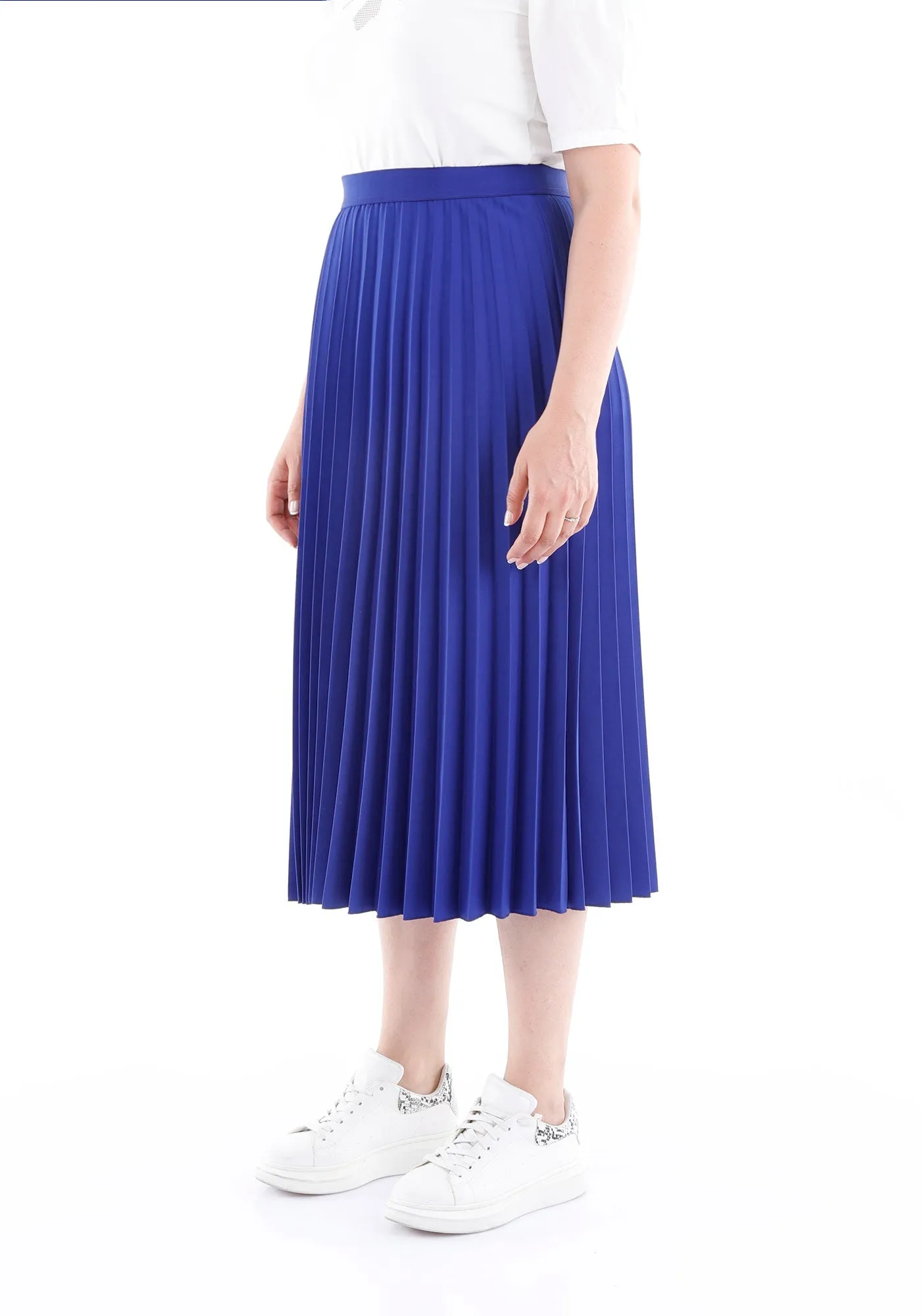 Sax Oversized Accordion Plise Midi Pleated Skirt