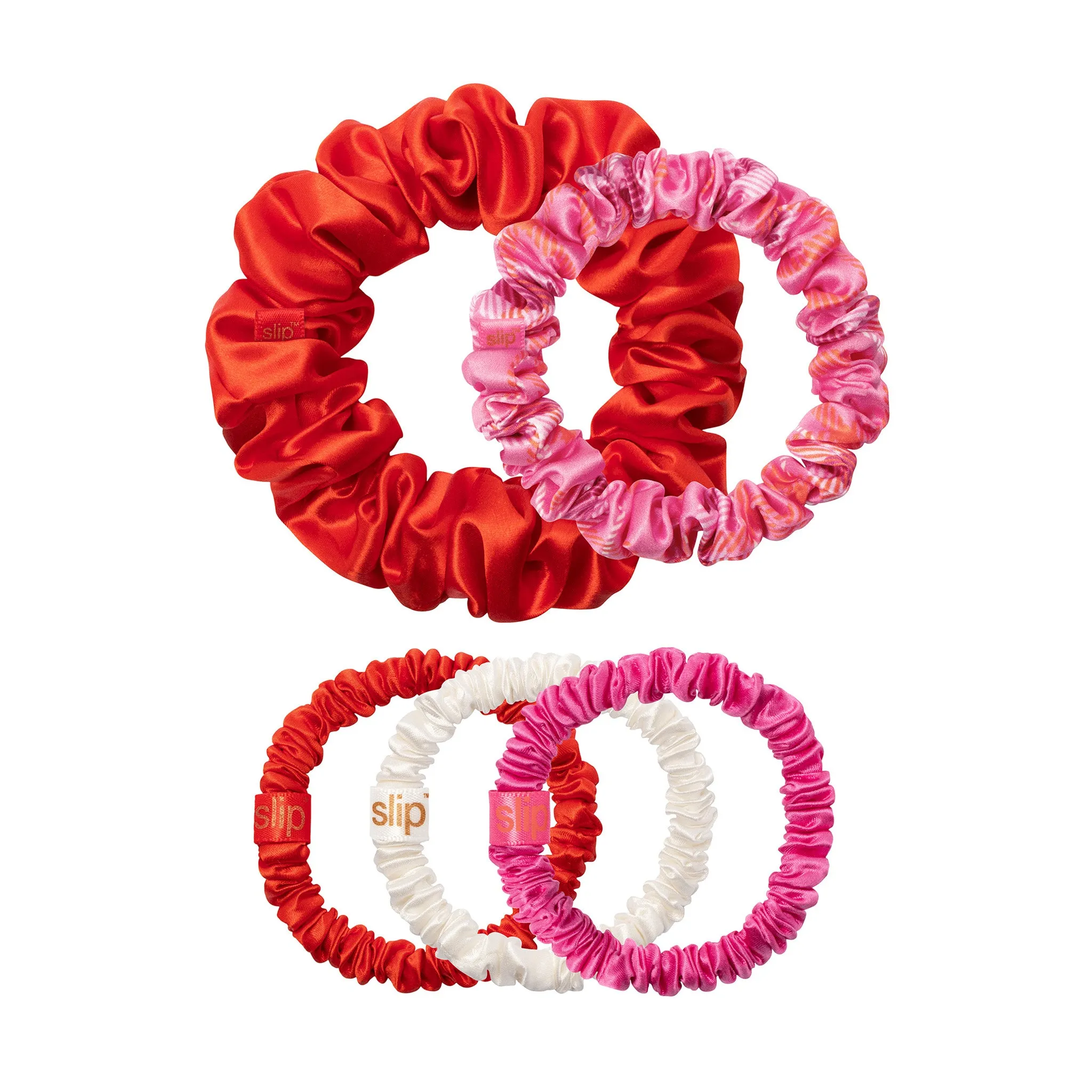 SCARLET BON BON - MIXED SILK SCRUNCHIE SET - 5 PACK