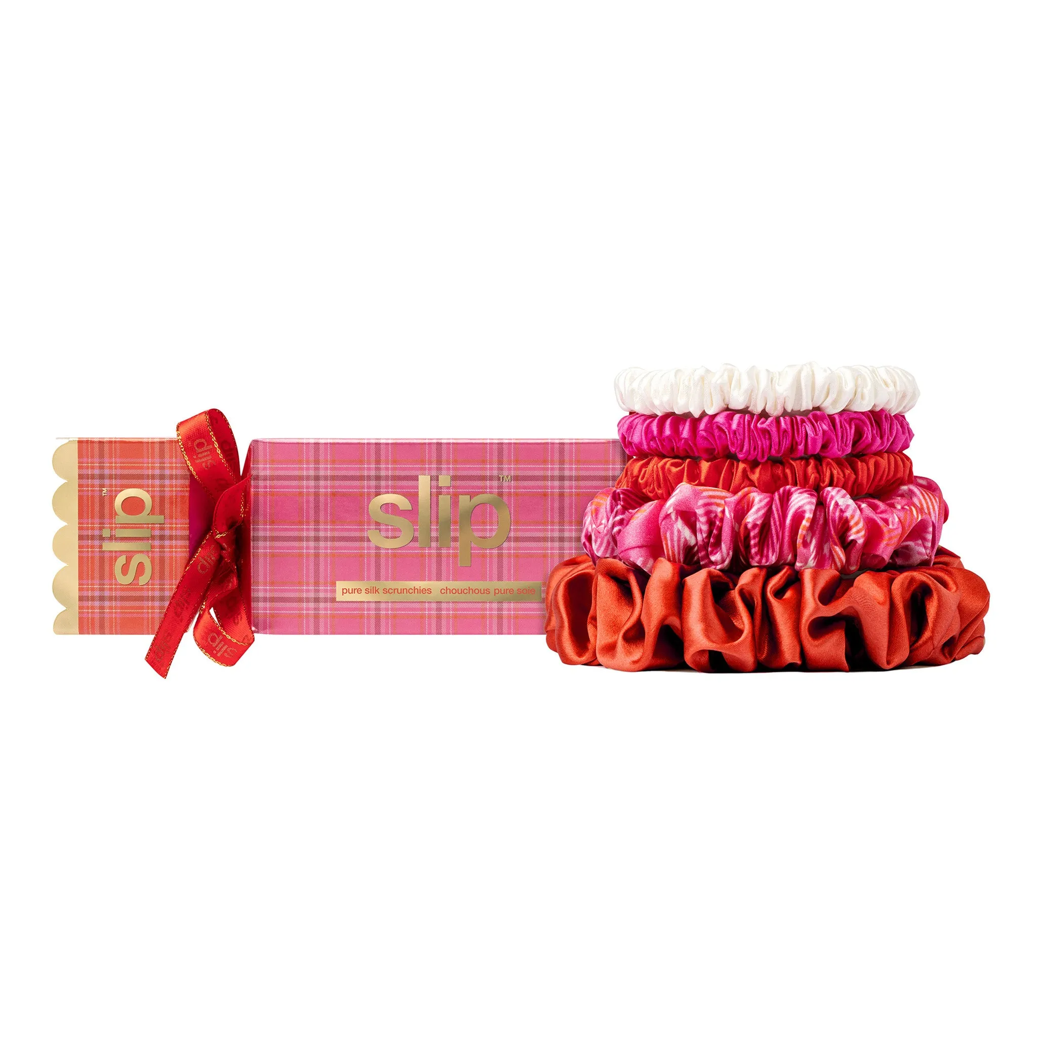 SCARLET BON BON - MIXED SILK SCRUNCHIE SET - 5 PACK