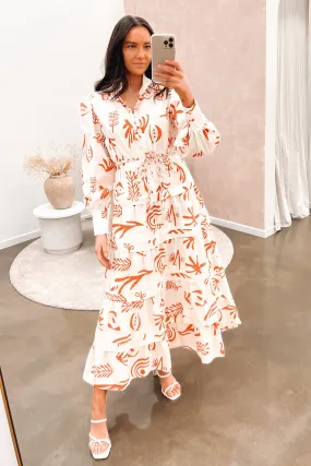 Sebastian Maxi Dress Cream Orange