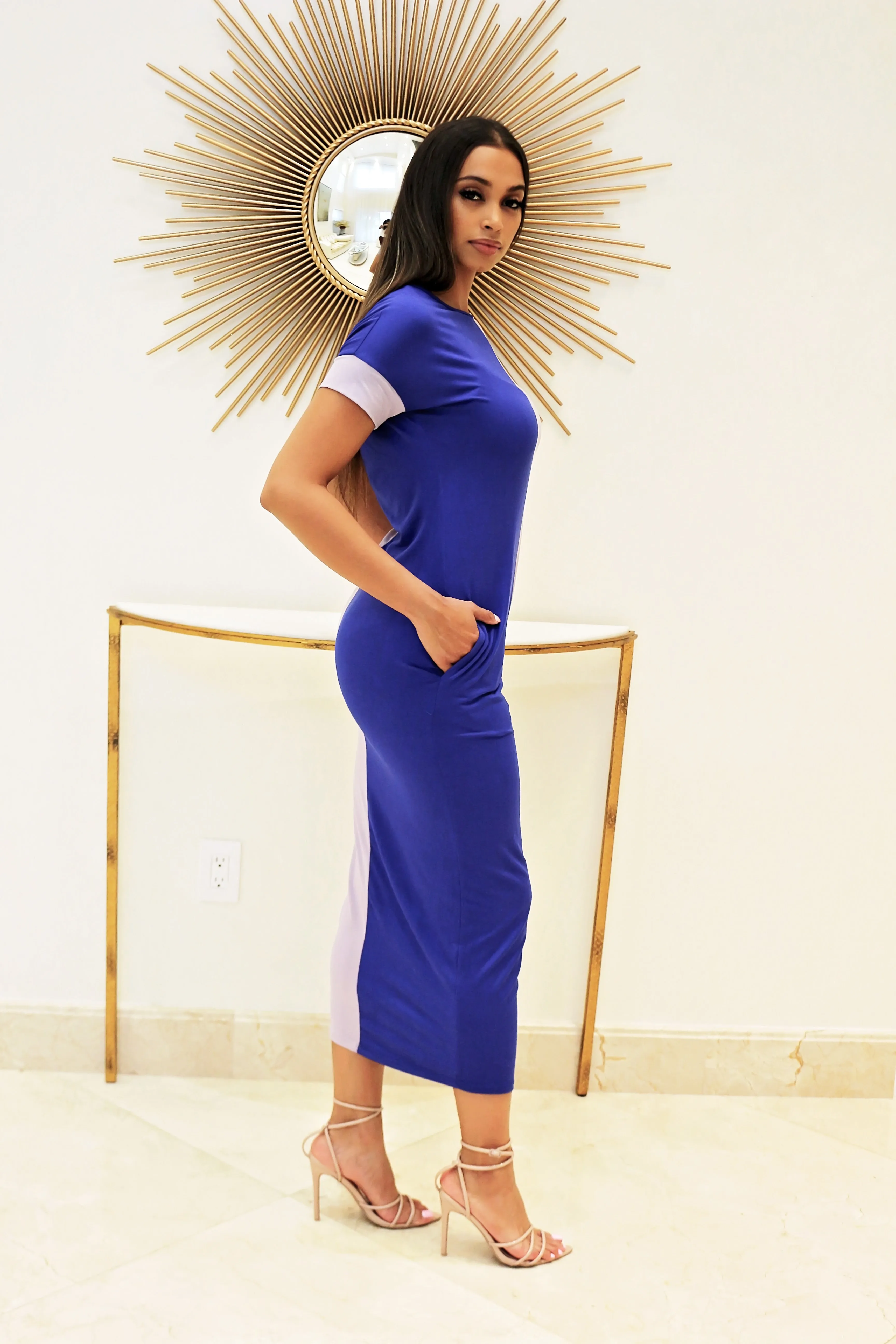 Set the tone dress- Blue