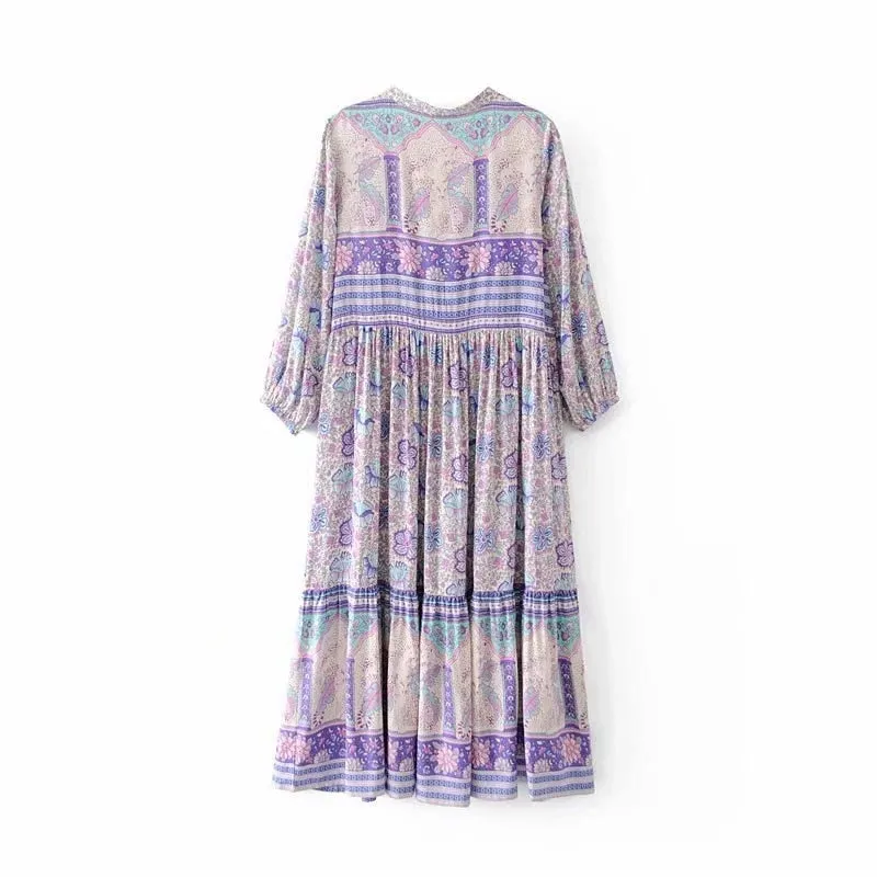 Sleeve Women's Loose Cotton Long Dress