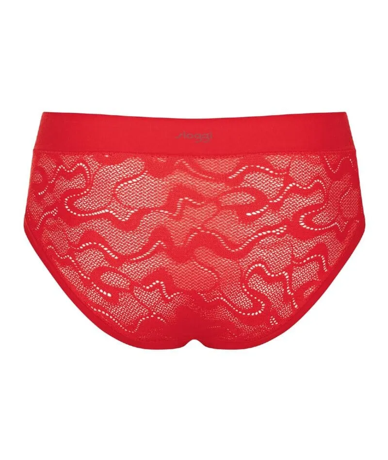 Sloggi Go ALLROUND Lace Midi Brief - Campari