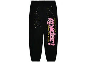 SP5DER P*NK BLACK/PINK V2 SWEATPANTS