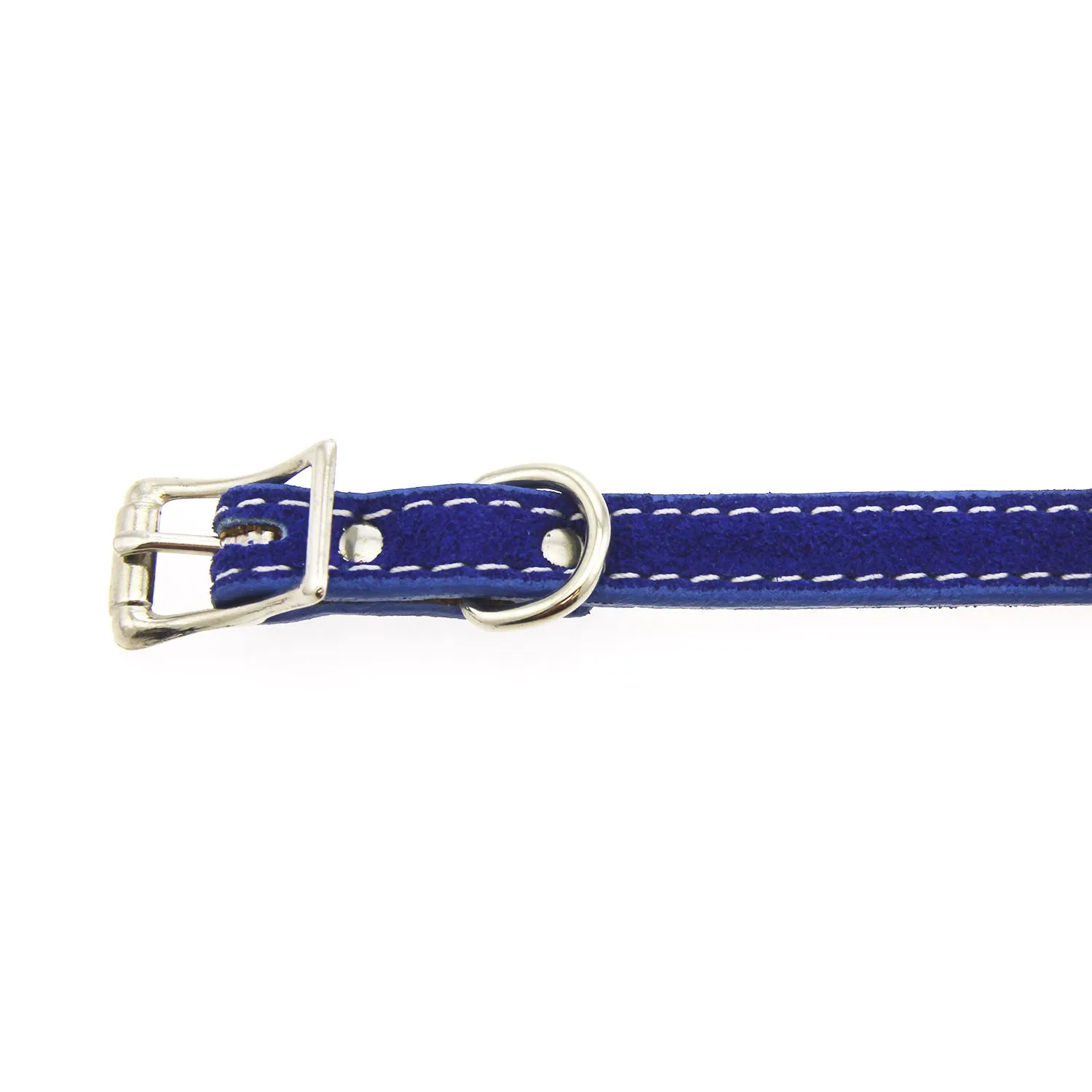 suede collar - blue